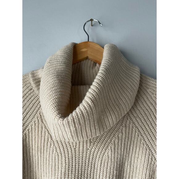 Alice + Olivia Wool Cashmere Blend Turtleneck Sweater Neutral Medium - Picture 3 of 5